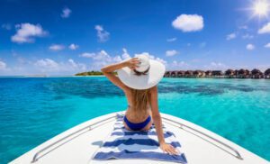 A woman enjoys a private cruise